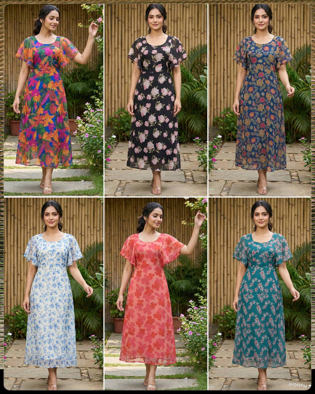 New Fancy Flary Printed Gown
