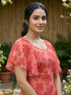 New Fancy Flary Printed Gown