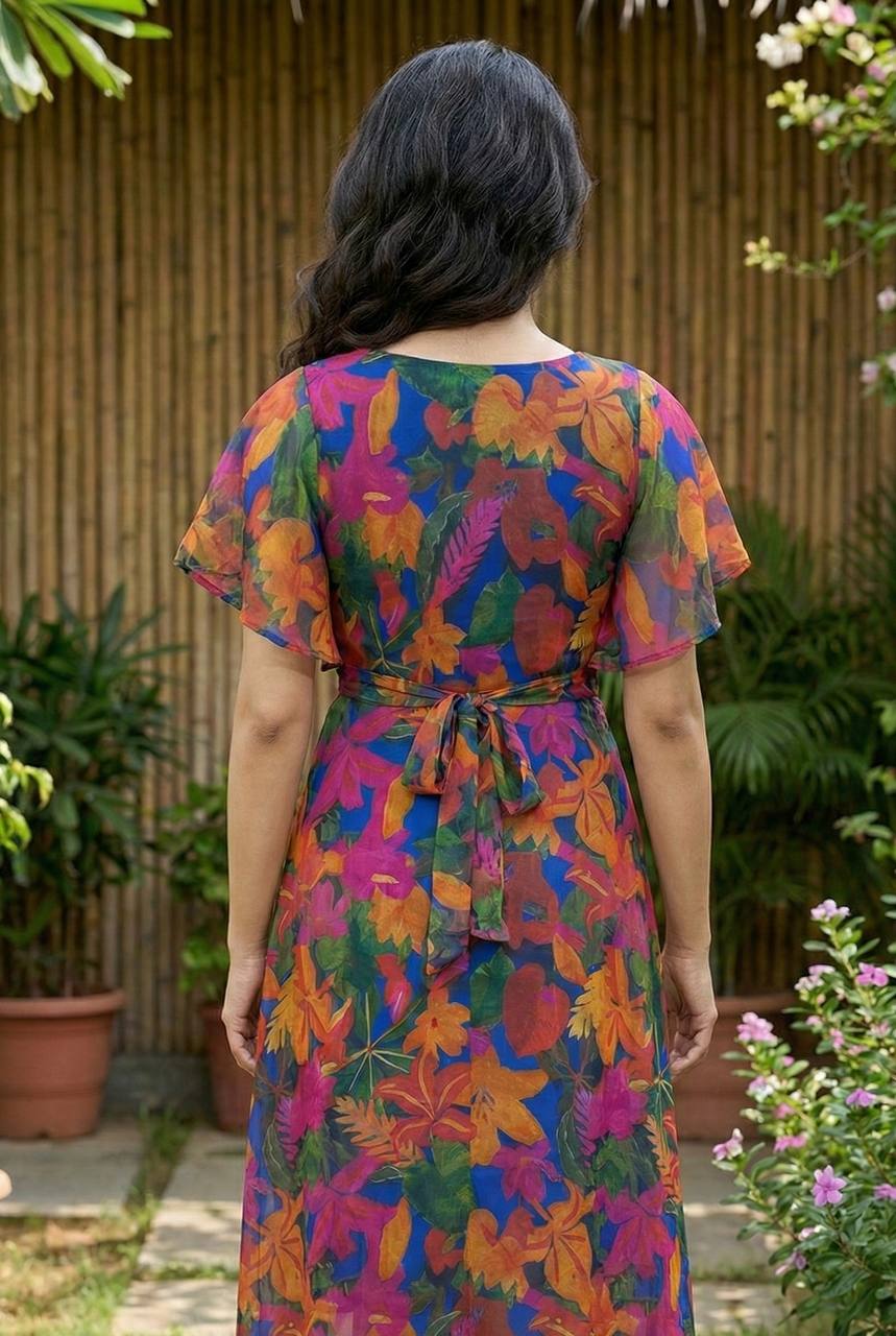 New Fancy Flary Printed Gown