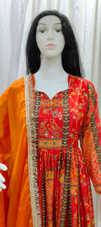 Exclusive Party Wear Chinon Silk Gown