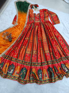 Exclusive Party Wear Chinon Silk Gown
