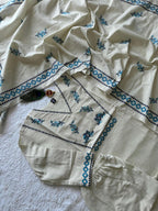 Cream Khadi Printed Handwork Suit