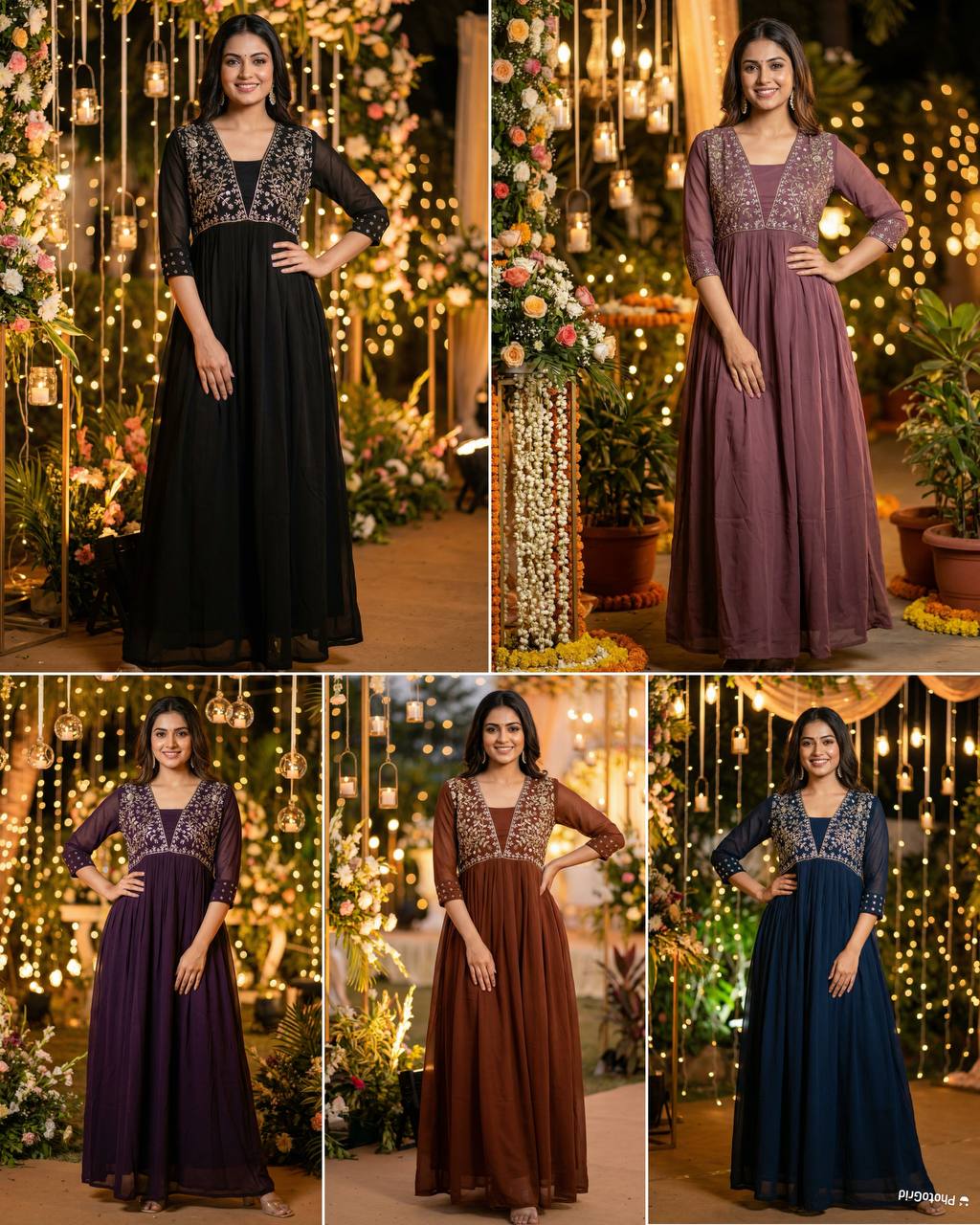 New Party Wear Gown Collection with Handwork