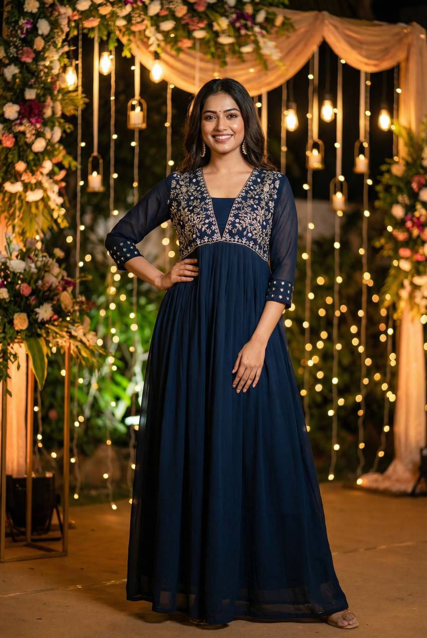New Party Wear Gown Collection with Handwork