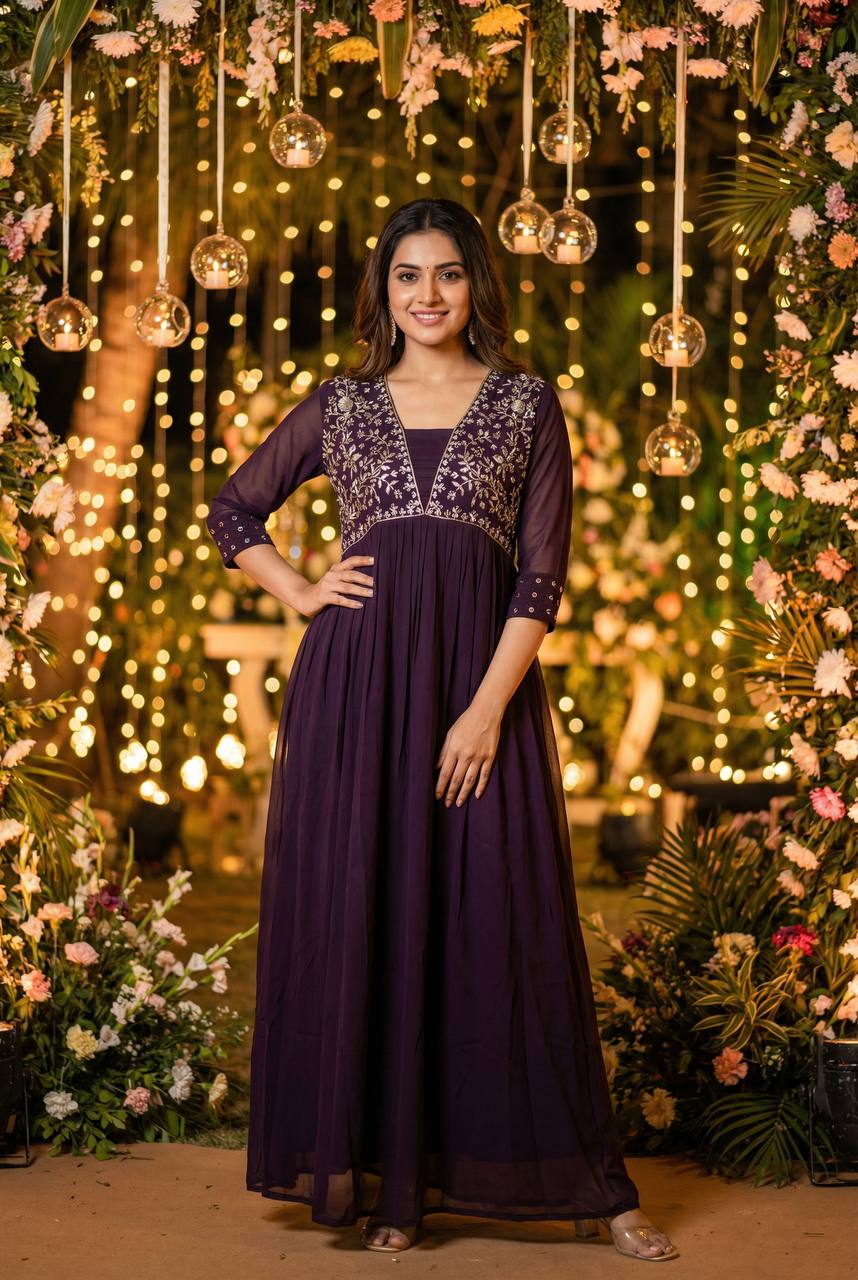New Party Wear Gown Collection with Handwork