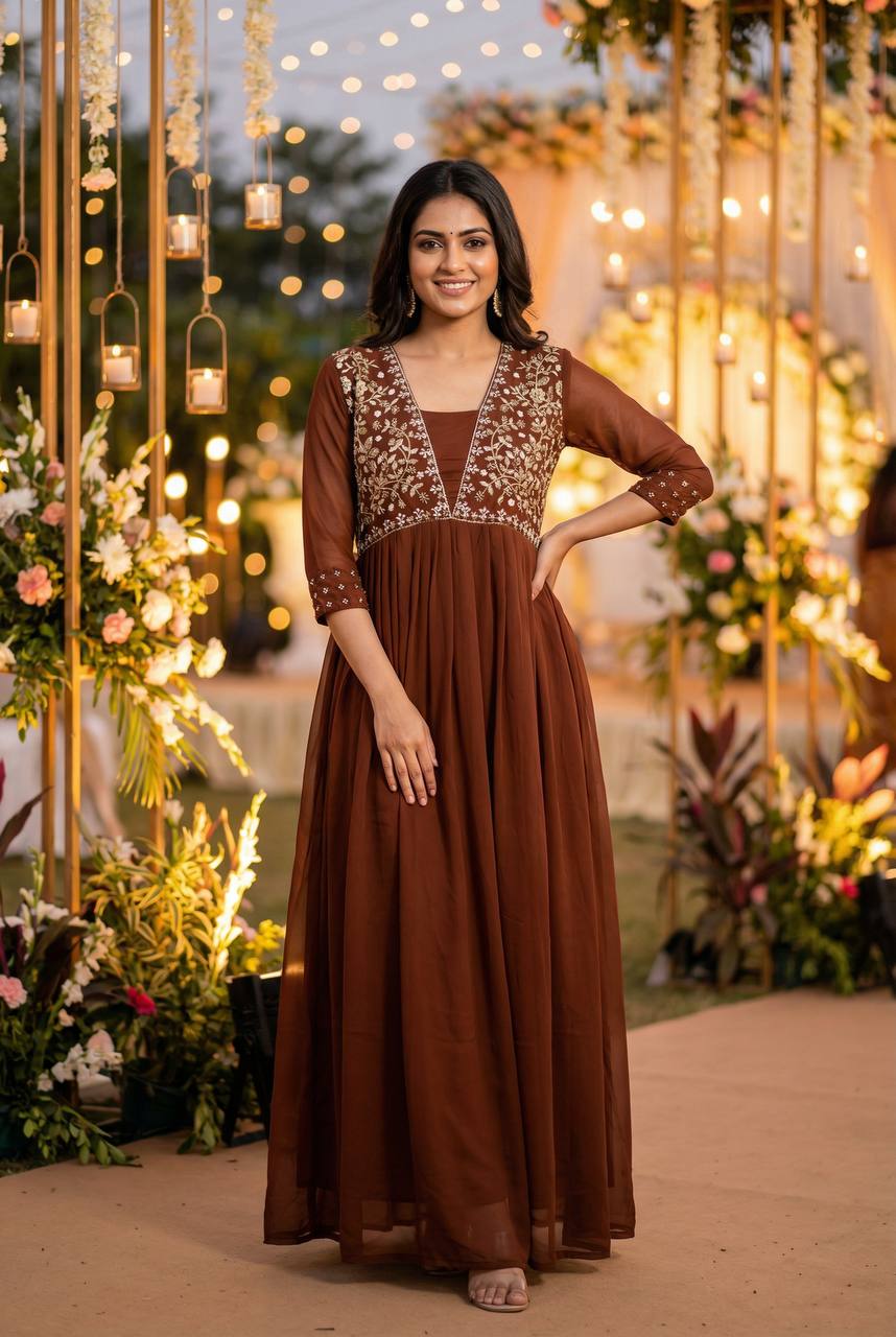 New Party Wear Gown Collection with Handwork