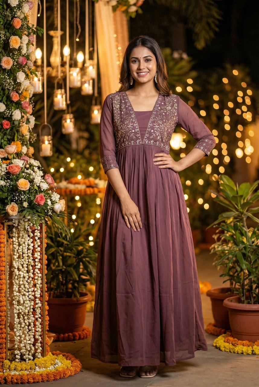 New Party Wear Gown Collection with Handwork