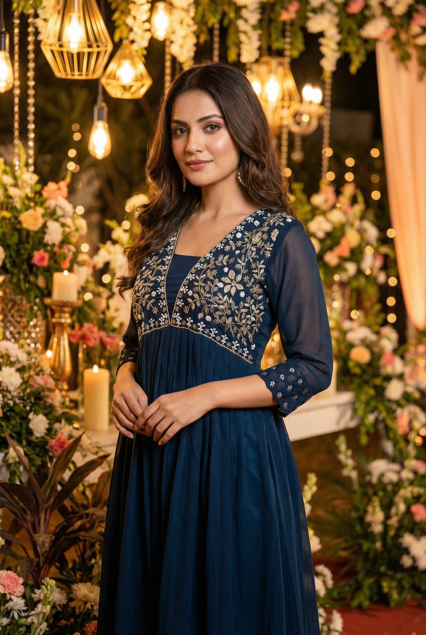 New Party Wear Gown Collection with Handwork