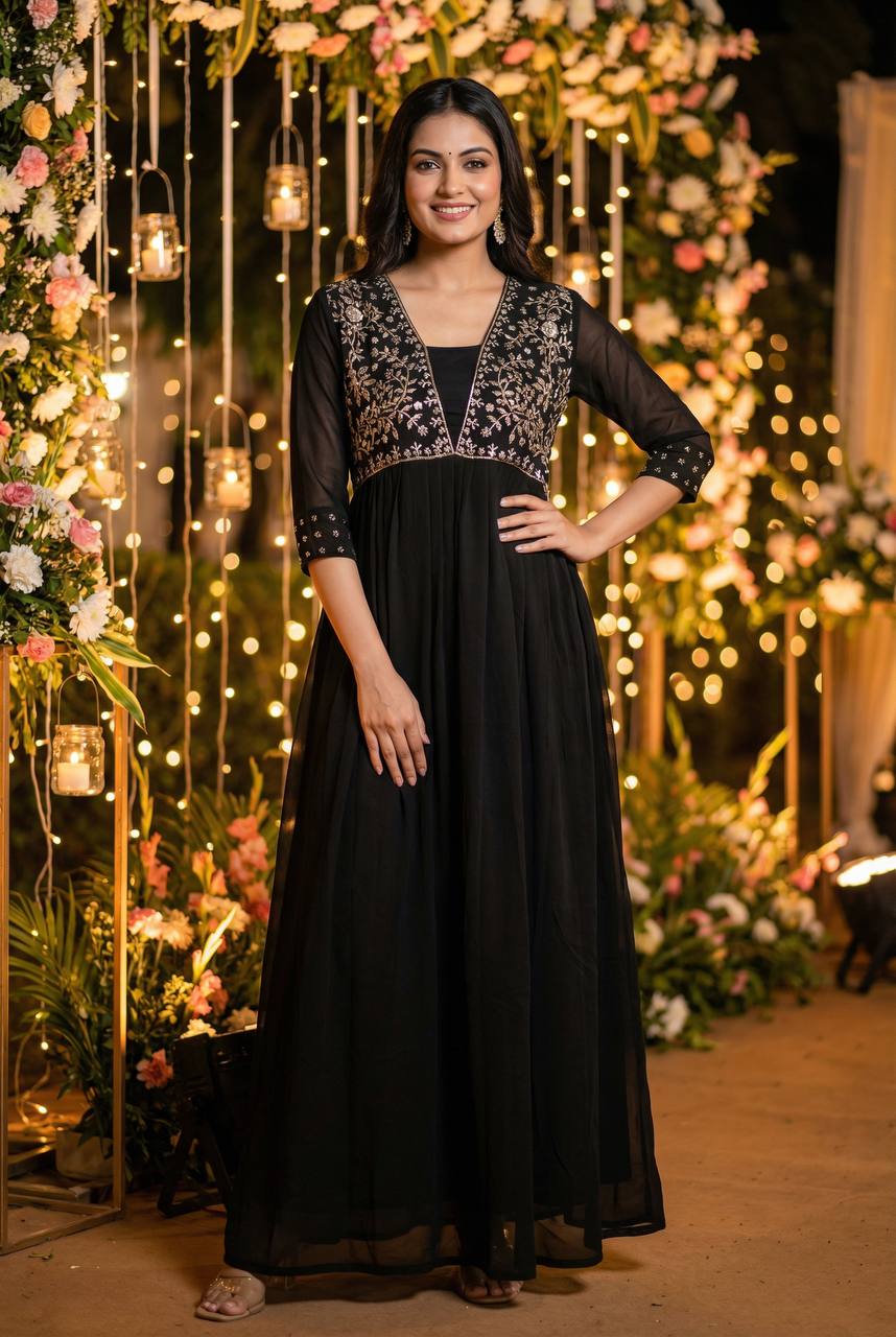 New Party Wear Gown Collection with Handwork