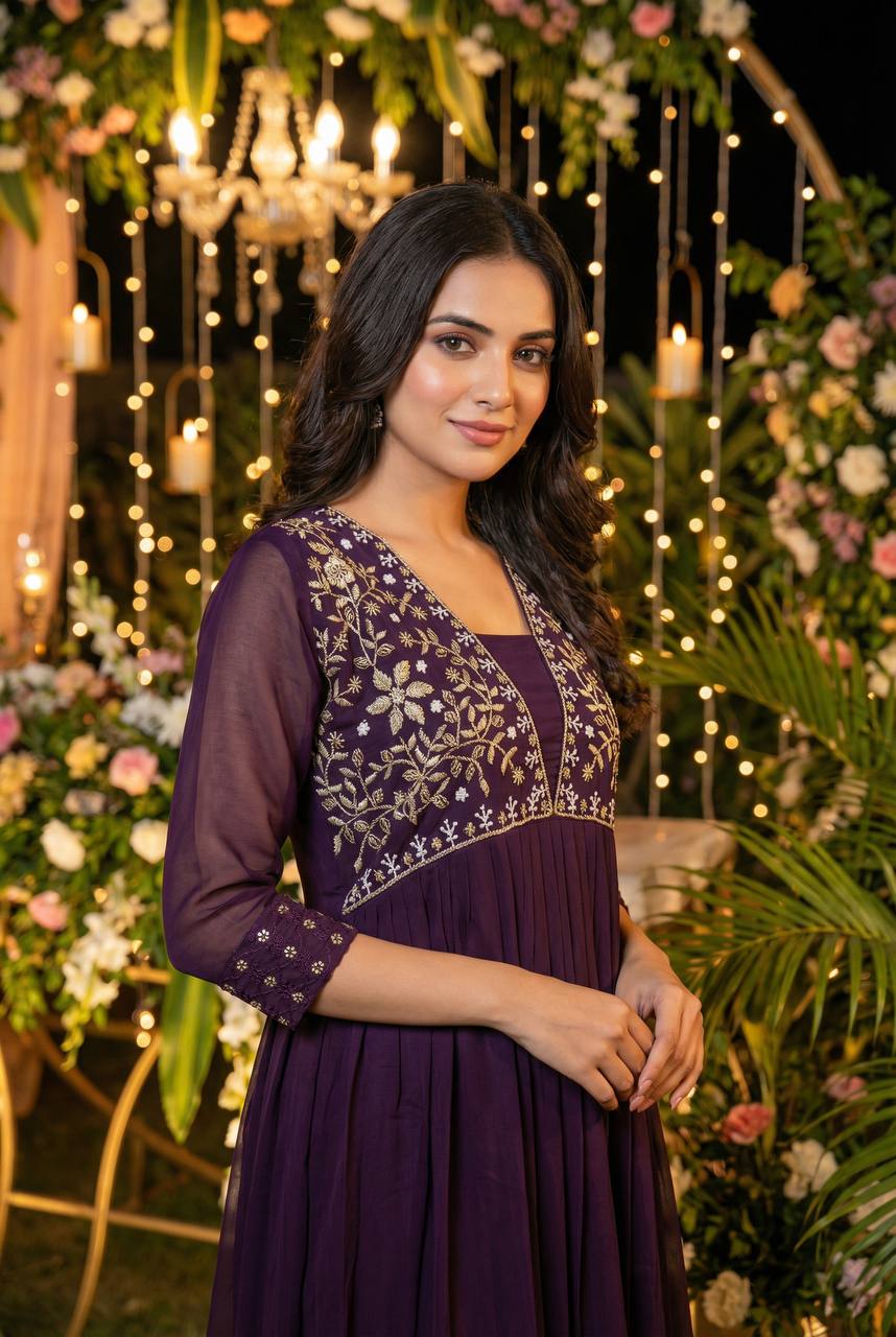 New Party Wear Gown Collection with Handwork