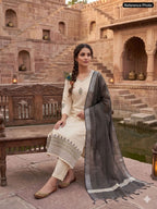 Cream Khadi Handwork Suit