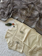 Cream Khadi Handwork Suit
