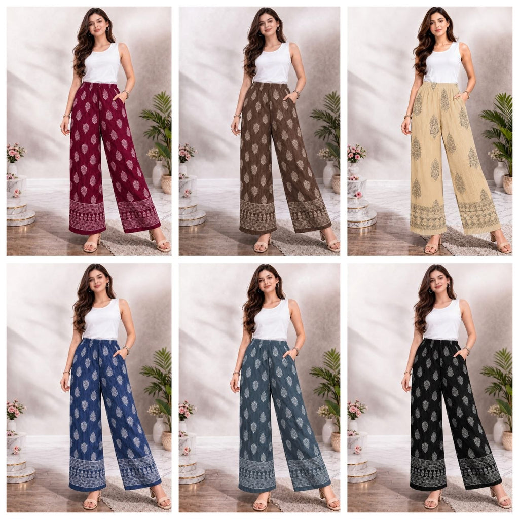 New Comfy Printed Pleated Palazzo
