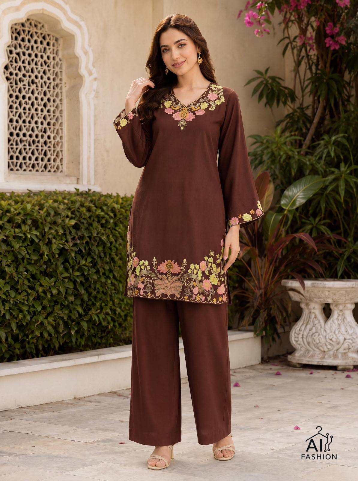Party Wear Rayon Embriodery Work Co-ord Set Collection