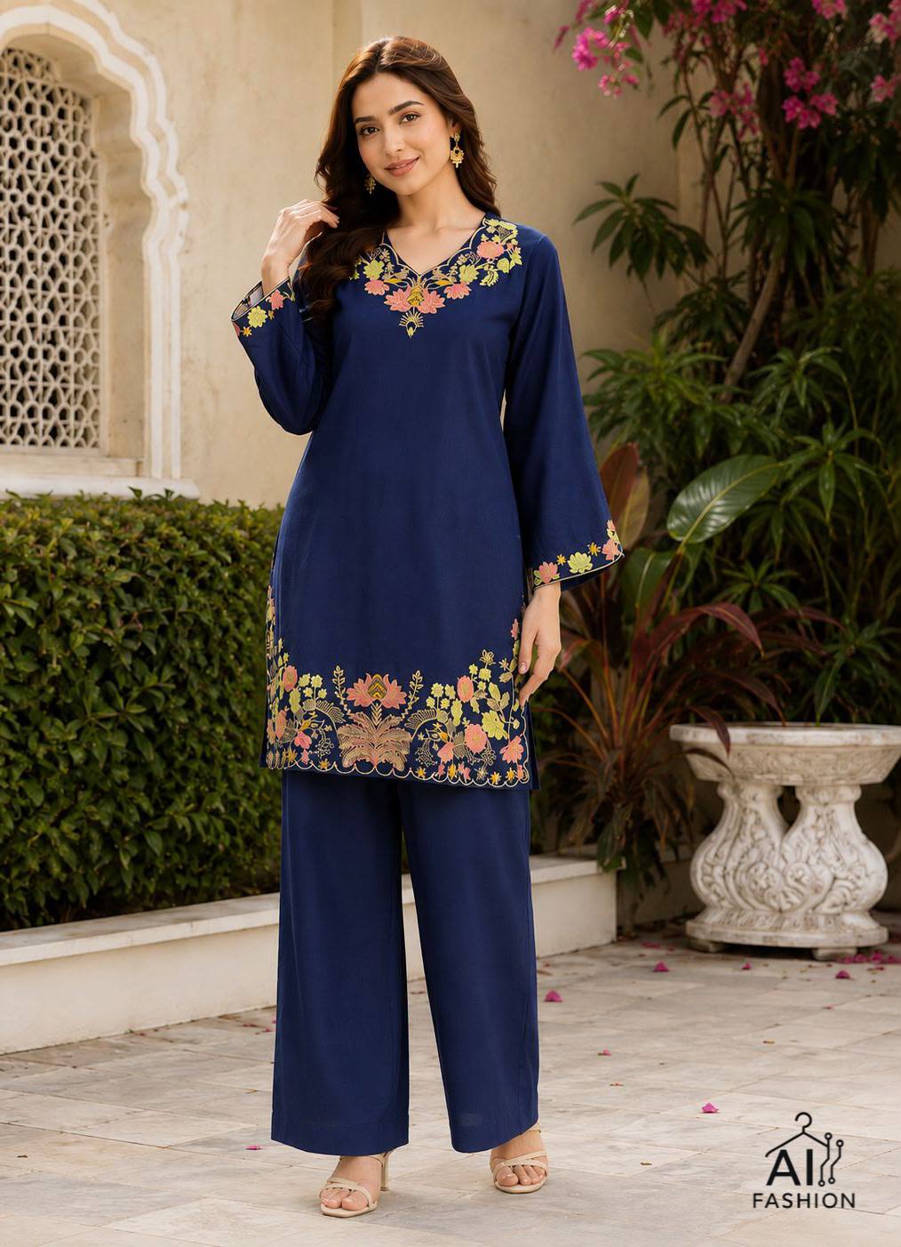 Party Wear Rayon Embriodery Work Co-ord Set Collection