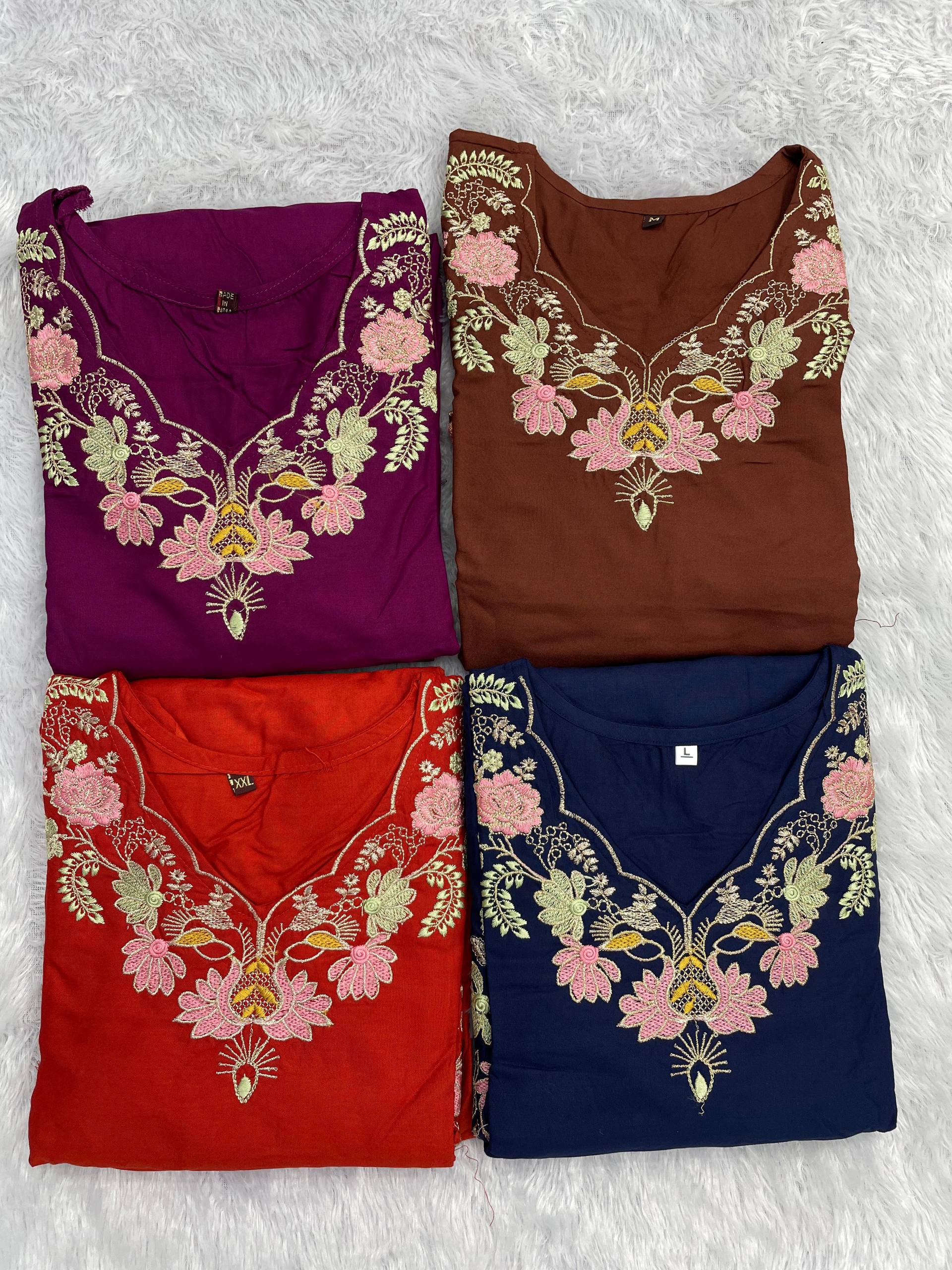 Party Wear Rayon Embriodery Work Co-ord Set Collection