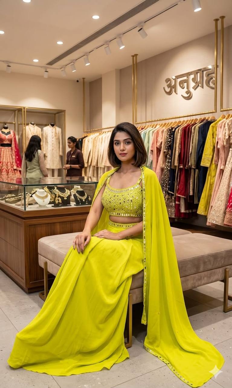 Premium  Party Wear Indowestern Skirt Top with Shrug