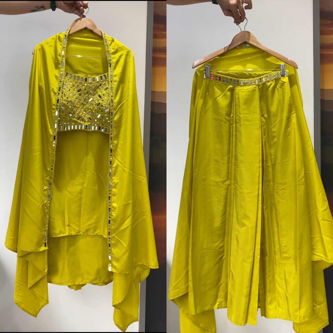 Premium  Party Wear Indowestern Skirt Top with Shrug