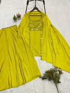Premium  Party Wear Indowestern Skirt Top with Shrug