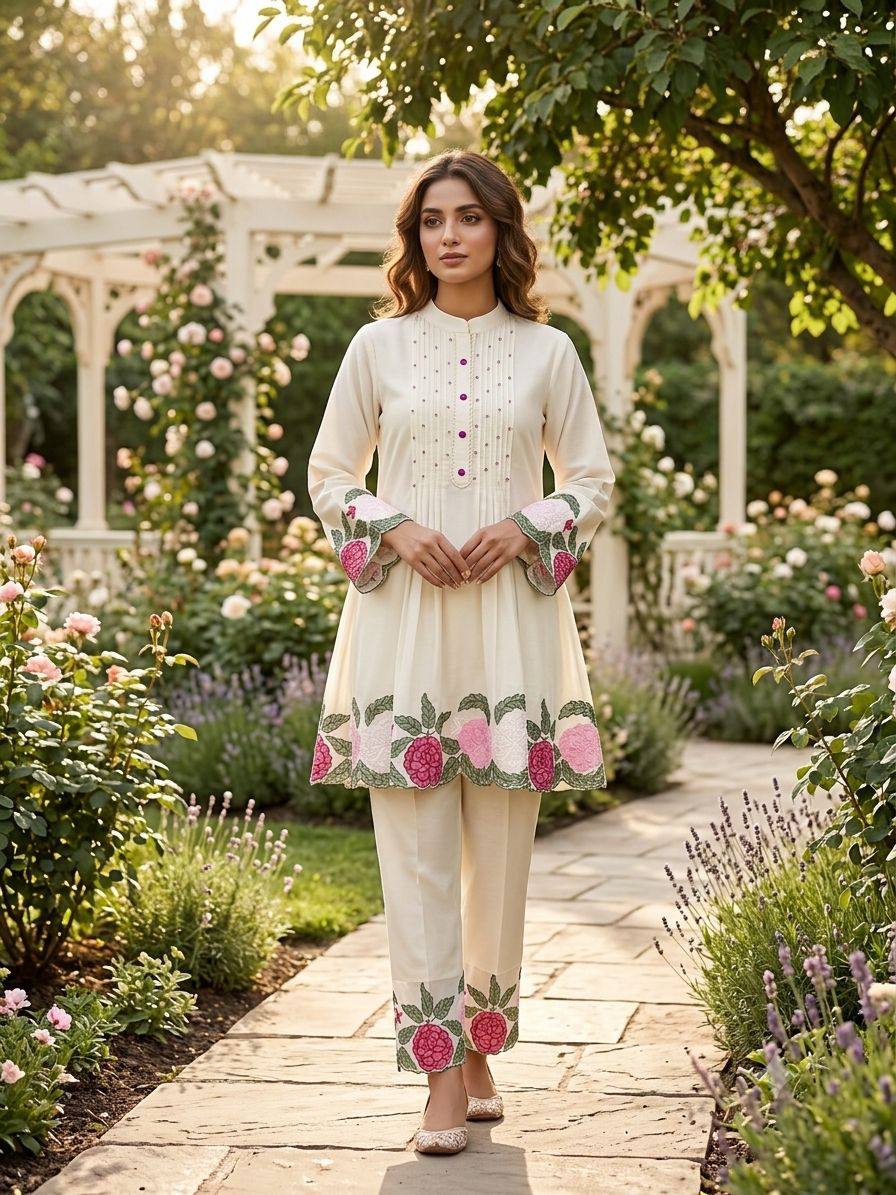 New Designer Roman Silk Co-ord Set