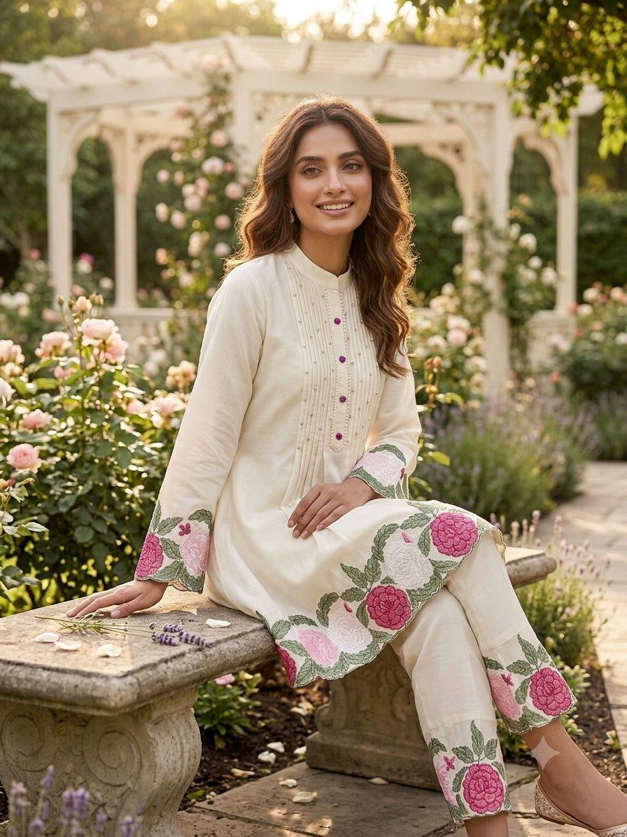 New Designer Roman Silk Co-ord Set