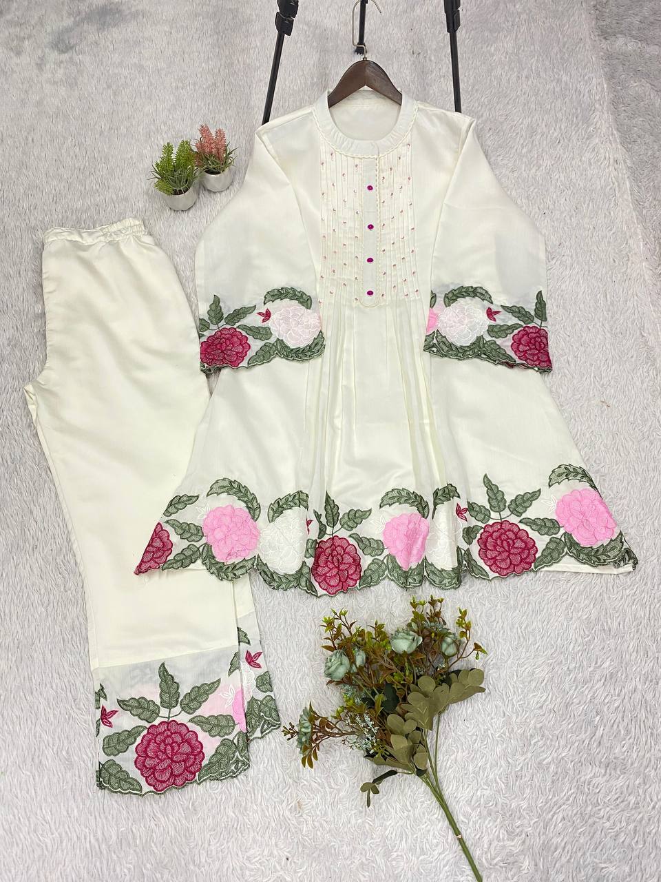 New Designer Roman Silk Co-ord Set