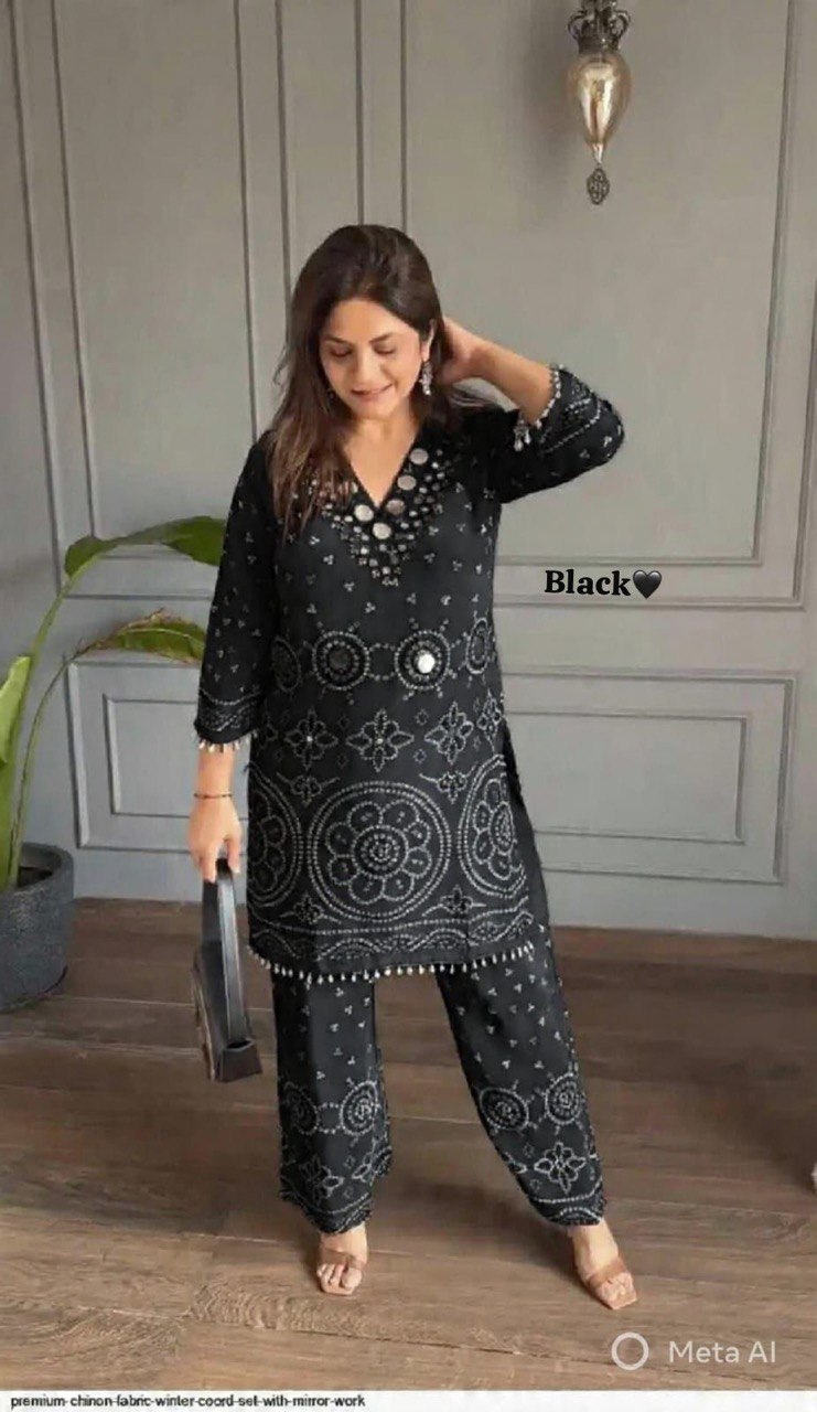 Exclusive Bandhani Chinon Silk Co-ord set Collection