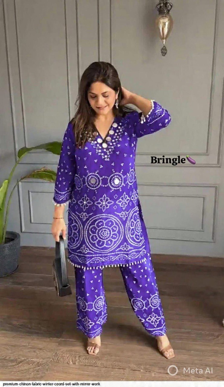 Exclusive Bandhani Chinon Silk Co-ord set Collection