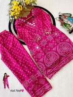 Exclusive Bandhani Chinon Silk Co-ord set Collection
