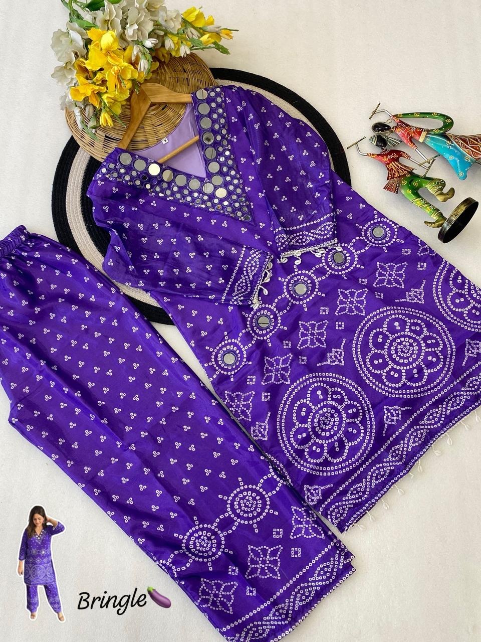 Exclusive Bandhani Chinon Silk Co-ord set Collection