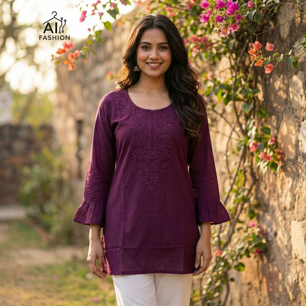 Classic Chickankari Work Top Collection