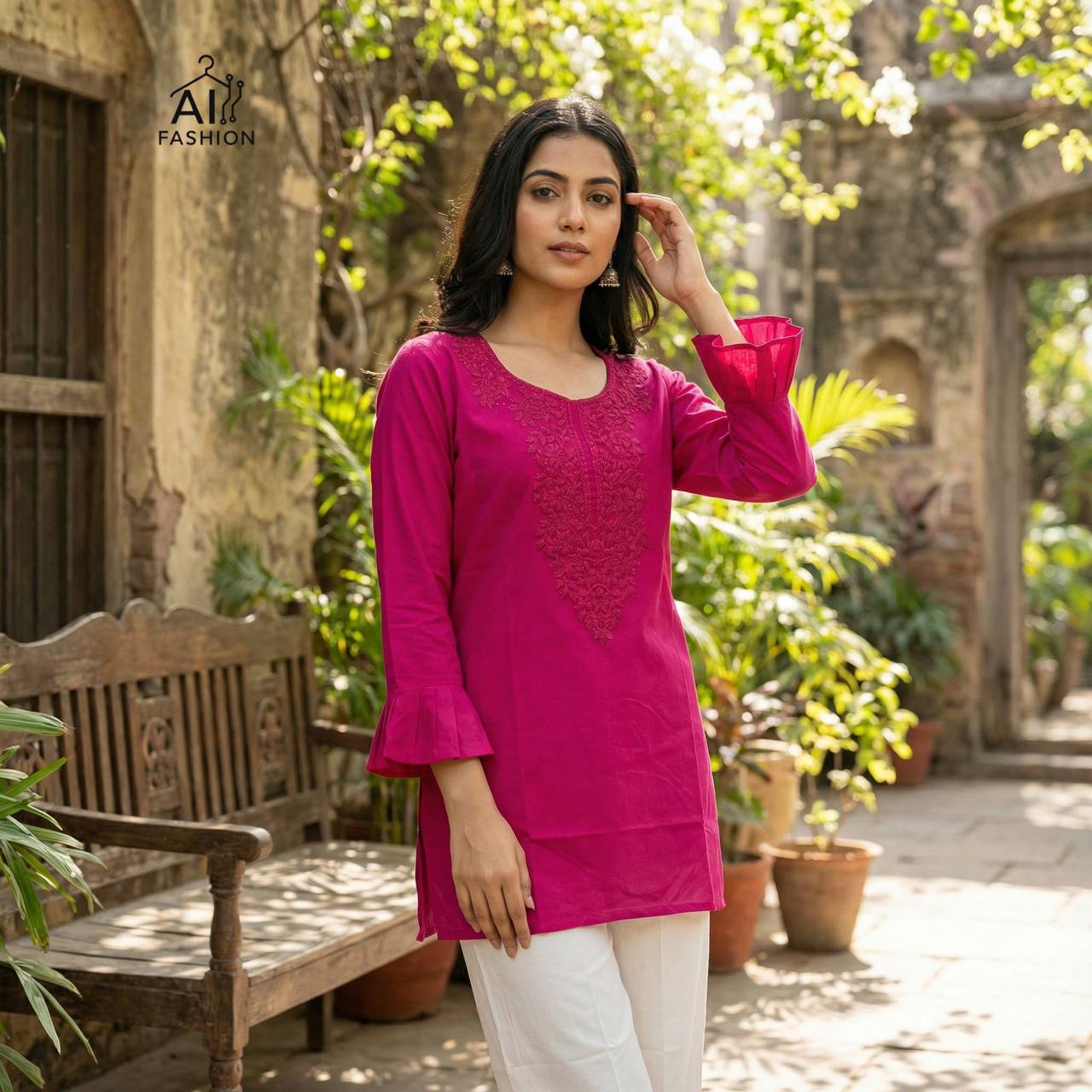 Classic Chickankari Work Top Collection