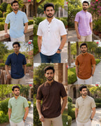 Casual Khadi Linen Half Sleeve Shirt
