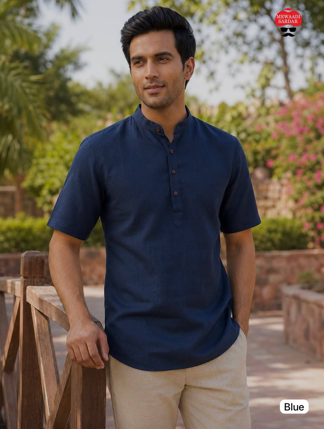 Casual Khadi Linen Half Sleeve Shirt