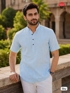 Casual Khadi Linen Half Sleeve Shirt