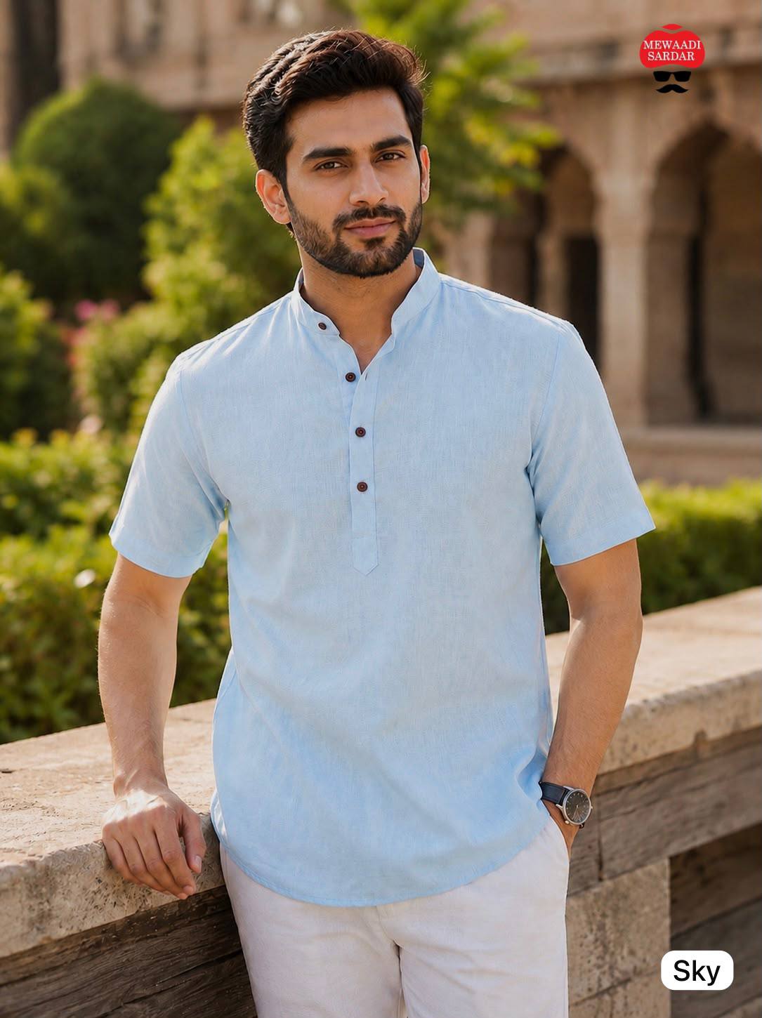 Casual Khadi Linen Half Sleeve Shirt