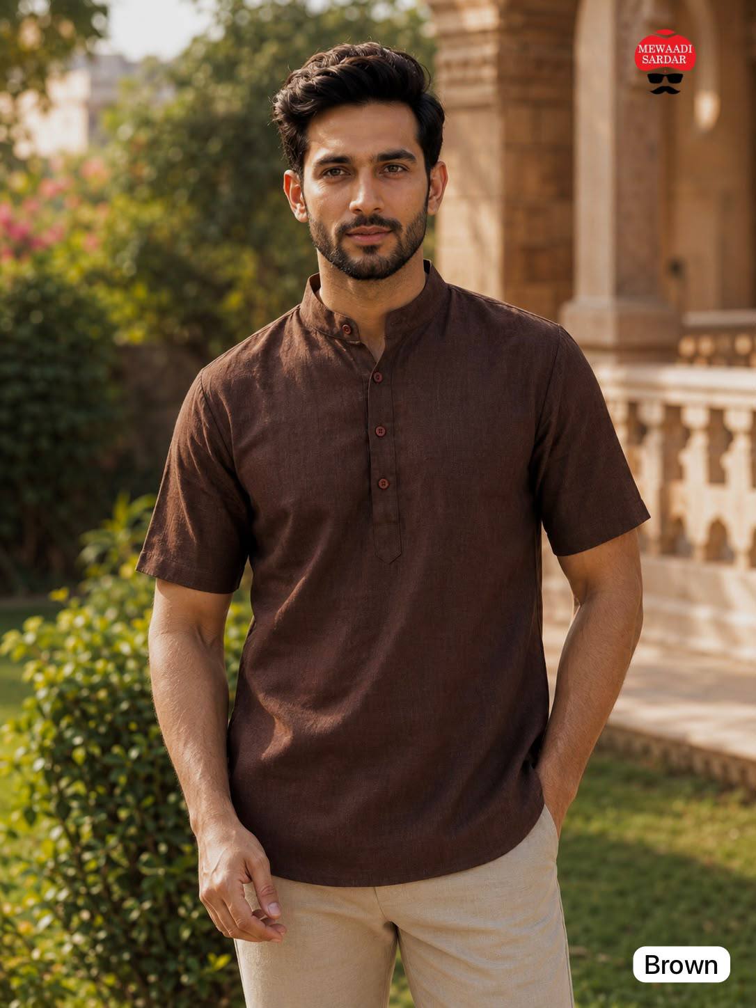 Casual Khadi Linen Half Sleeve Shirt