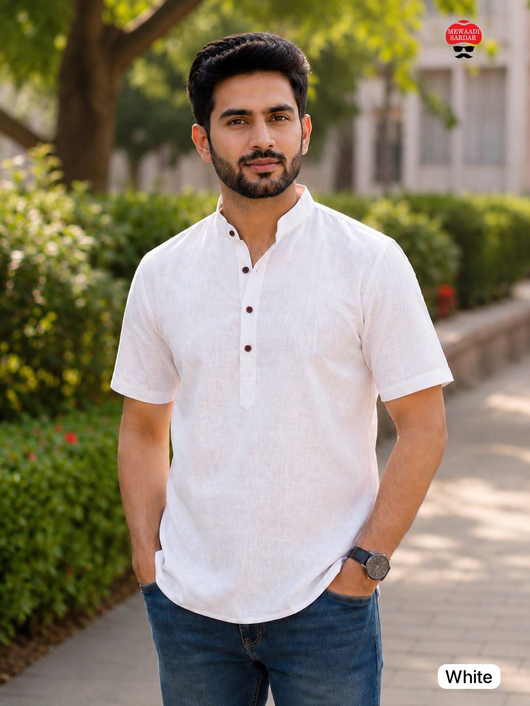 Casual Khadi Linen Half Sleeve Shirt