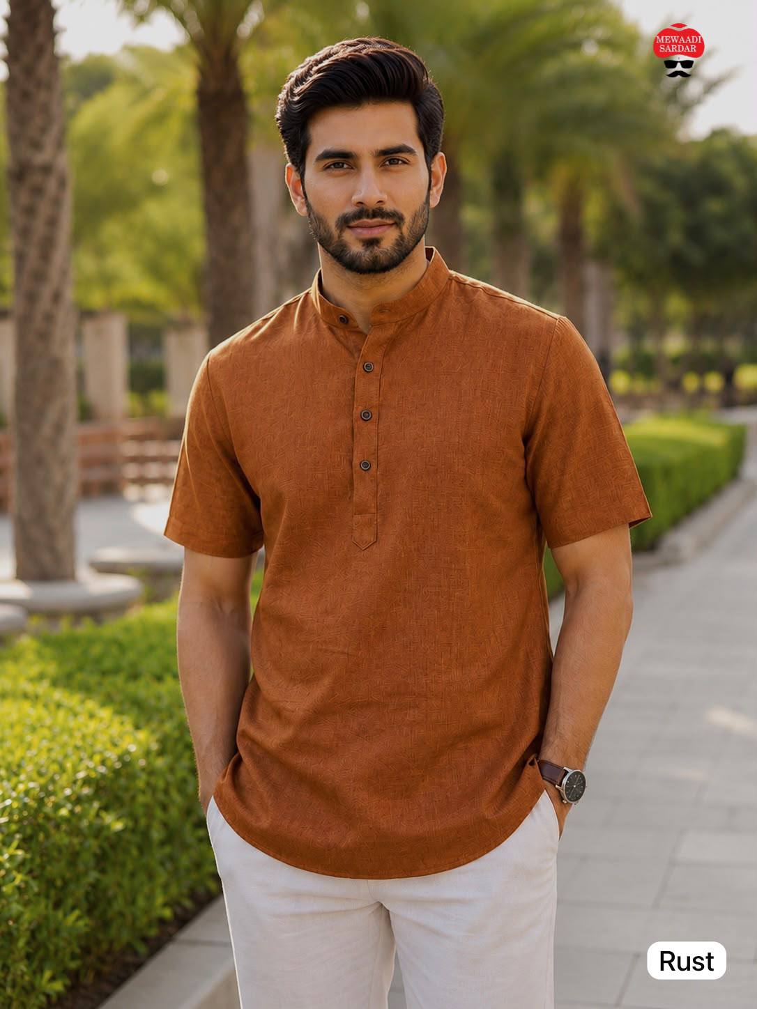 Casual Khadi Linen Half Sleeve Shirt