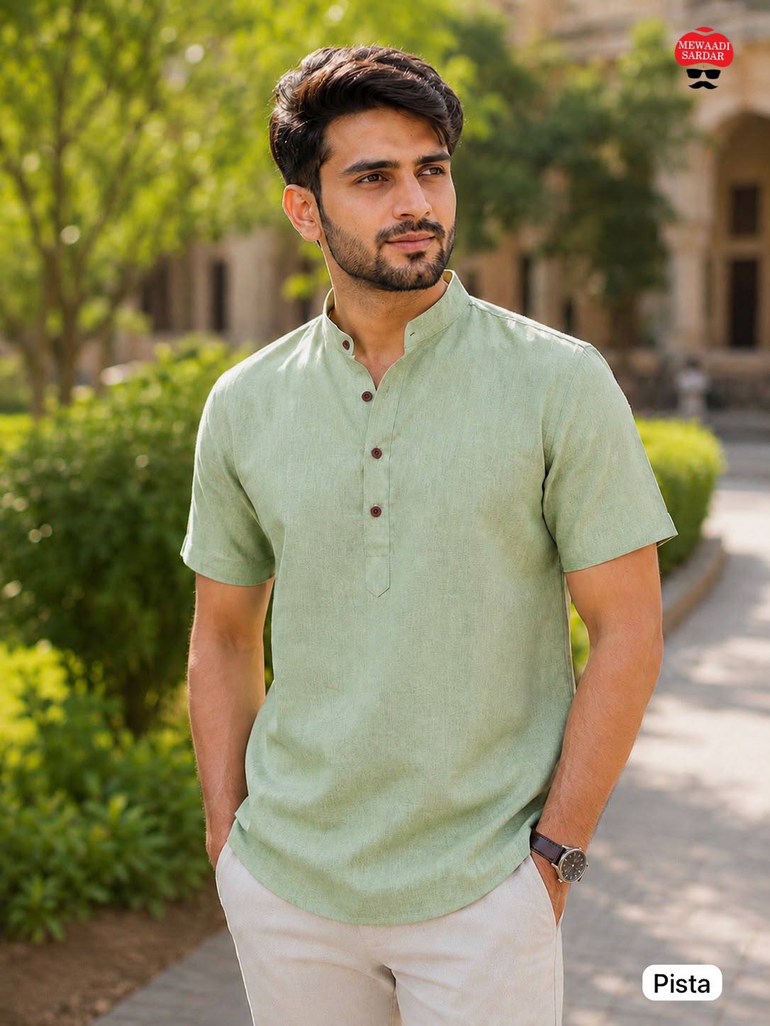 Casual Khadi Linen Half Sleeve Shirt