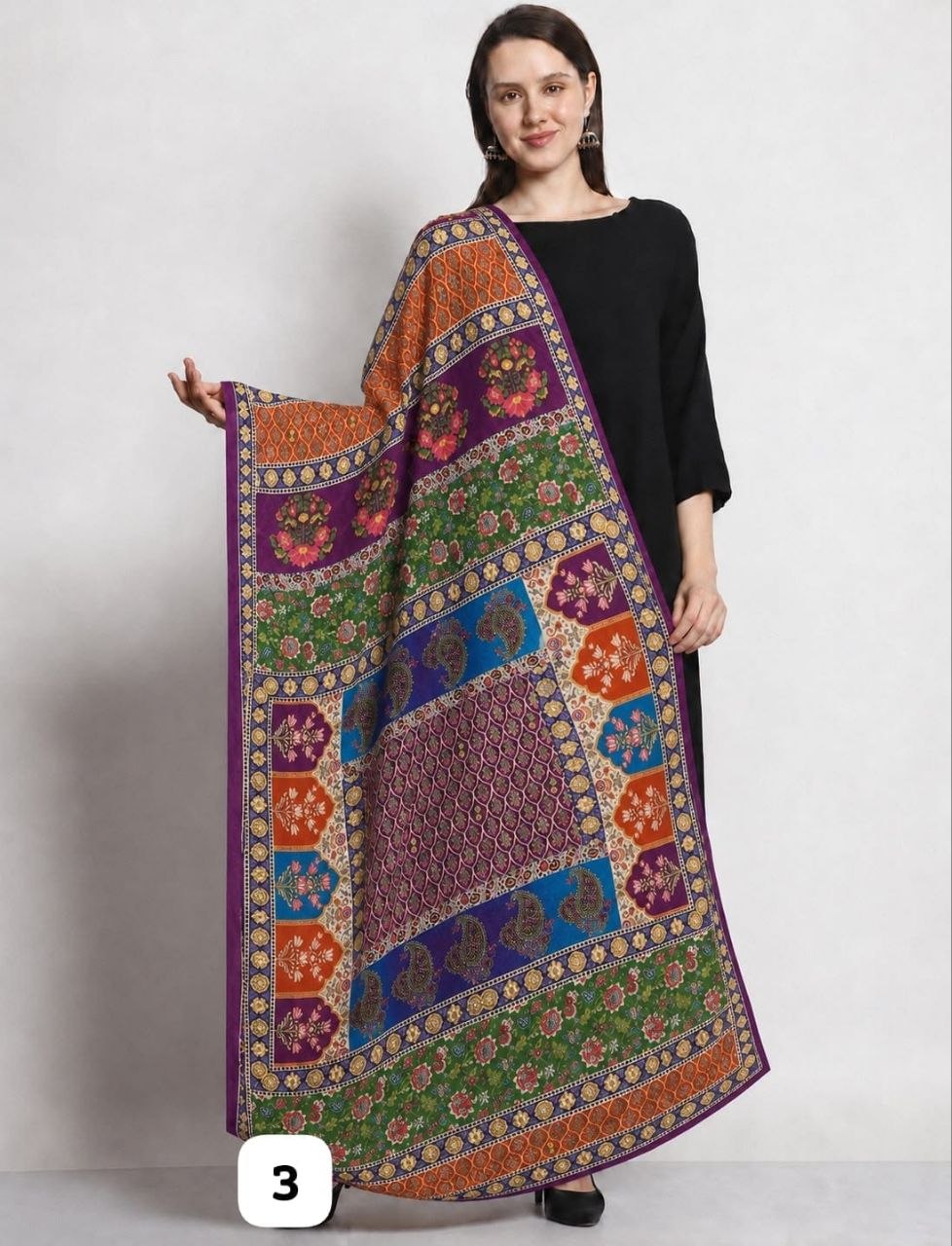Premium Chinon Silk  Printed Ethnic Dupatta