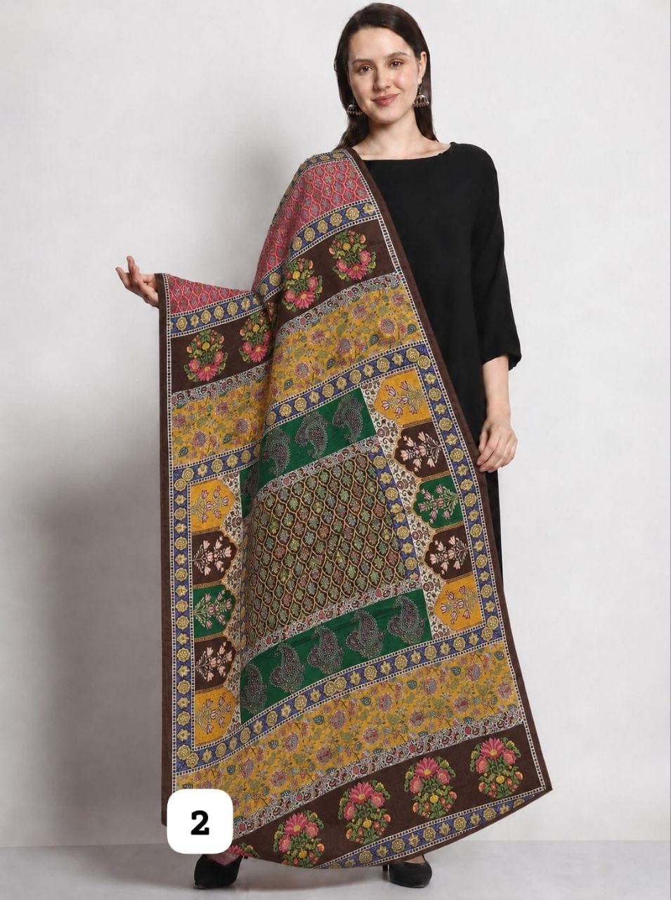 Premium Chinon Silk  Printed Ethnic Dupatta