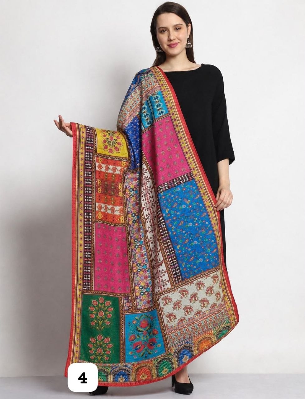 Premium Chinon Silk  Printed Ethnic Dupatta