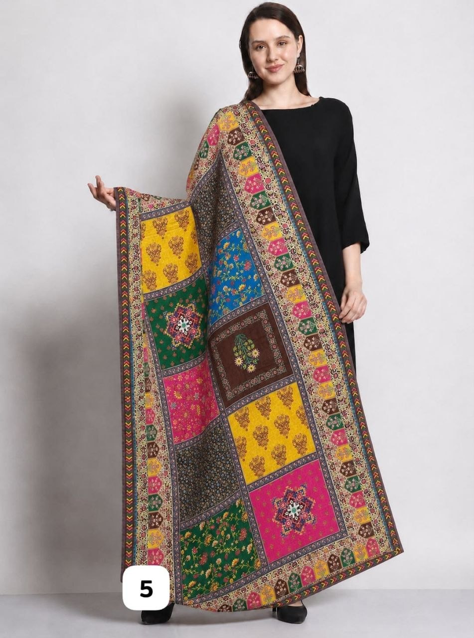Premium Chinon Silk  Printed Ethnic Dupatta
