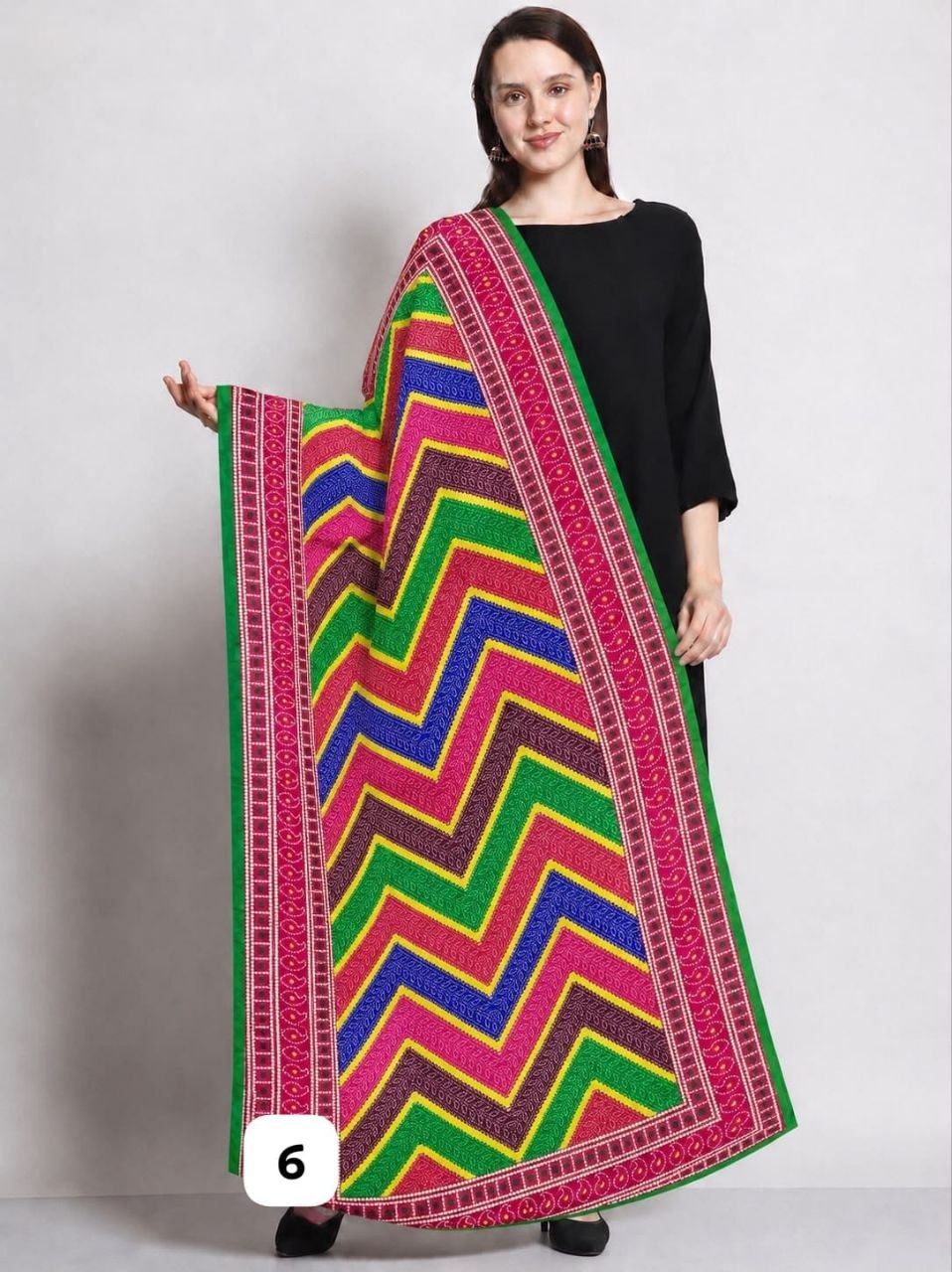 Premium Chinon Silk  Printed Ethnic Dupatta