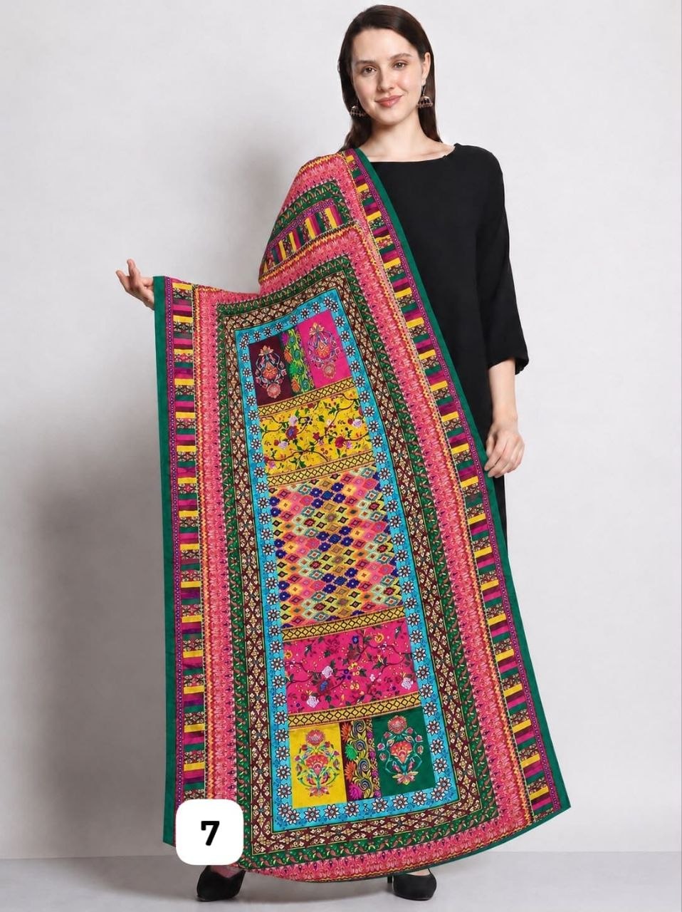 Premium Chinon Silk  Printed Ethnic Dupatta