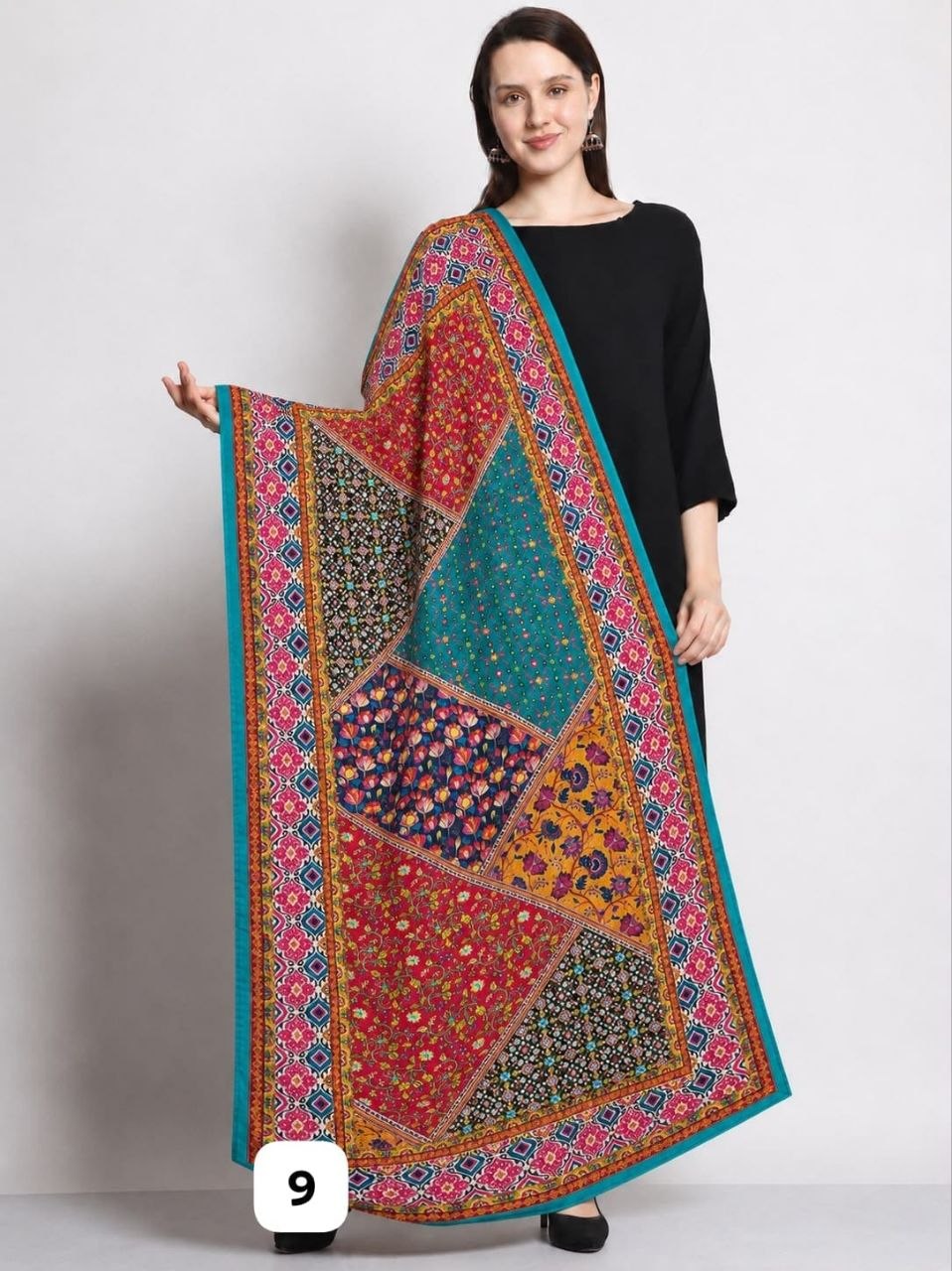 Premium Chinon Silk  Printed Ethnic Dupatta
