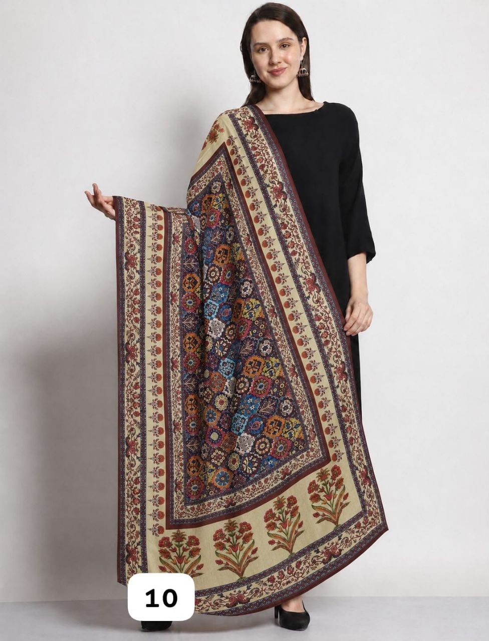 Premium Chinon Silk  Printed Ethnic Dupatta