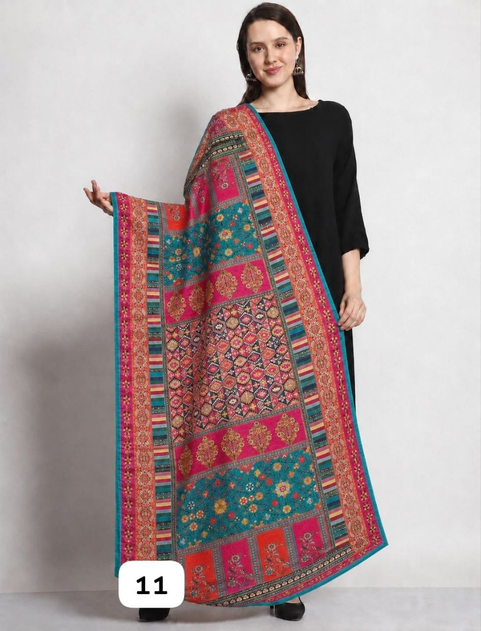 Premium Chinon Silk  Printed Ethnic Dupatta