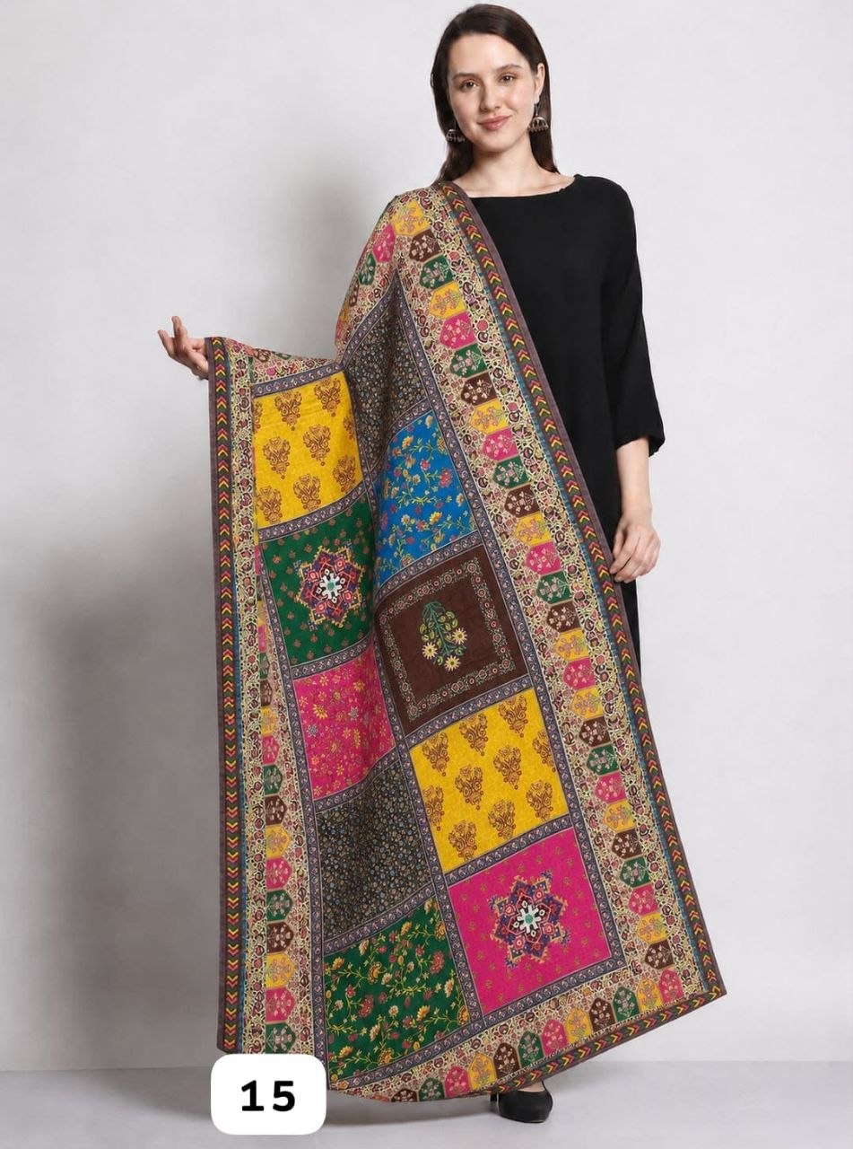 Premium Chinon Silk  Printed Ethnic Dupatta
